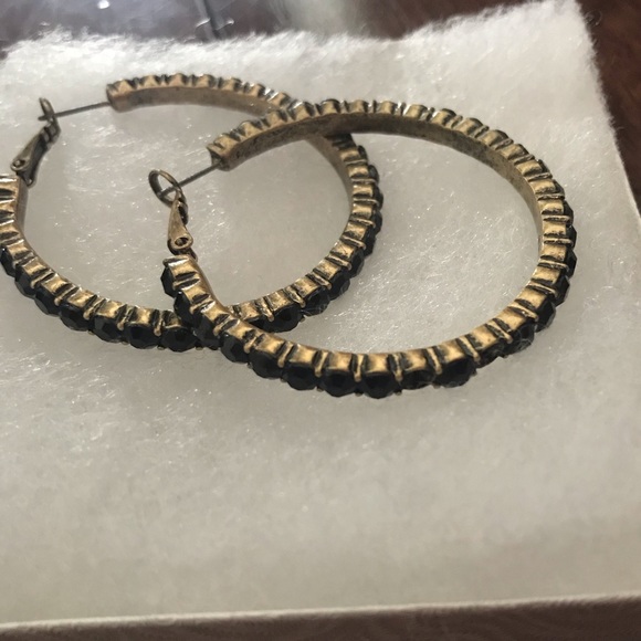 Baublebar gold and black hoop earrings gem - Picture 2 of 5
